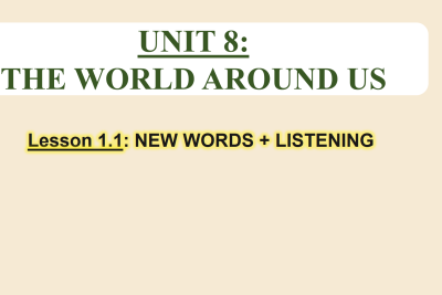 UNIT 8 – THE WORLD AROUND US – Lesson 1.1: NEW WORDS + LISTENING – E6
