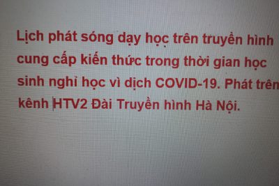 LỊCH DẠY HỌC TRÊN TRUYỀN HÌNH KÊNH HTV2 ĐÀI TRUYỀN HÌNH HÀ NỘI