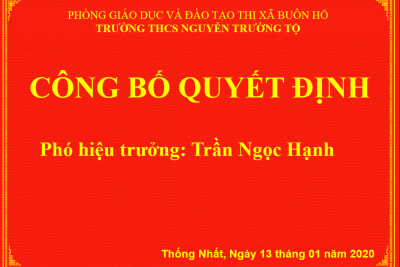 CÔNG BỐ QUYẾT ĐỊNH